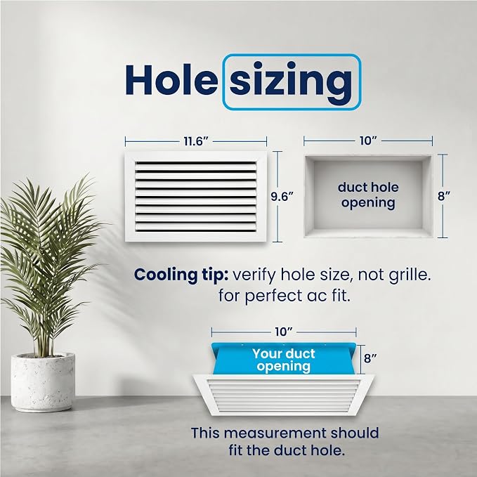 10x8 Aluminum Wall Ceiling Air Return Vent Cover HVAC Rustproof Grille - Image 3