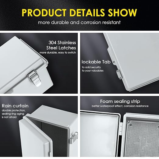 ABS Outdoor Electrical Junction Box Waterproof 16.1''×12.2''×7.1'' | - Image 4