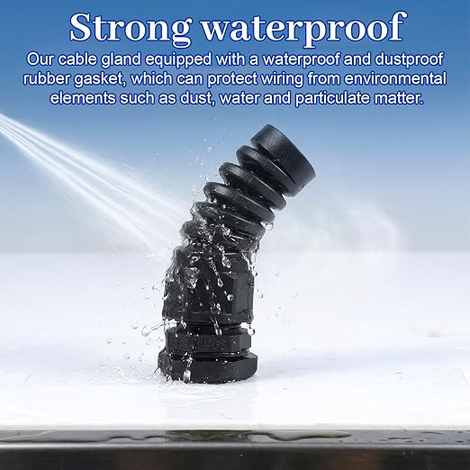 4-Pack NPT 1/2" Waterproof Cable Glands | Adjustable 6-12mm Spiral Strain - Image 5
