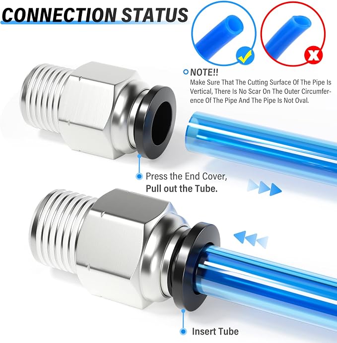 TAILONZ PNEUMATIC Male Straight 4mm Tube OD x 1/8 Inch NPT Thread Push to - Image 6
