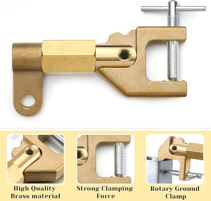 Pelopy Welding Ground Clamp Brass 0.87kg 600 Amp Ground Clamp Standard Solid - Image 3