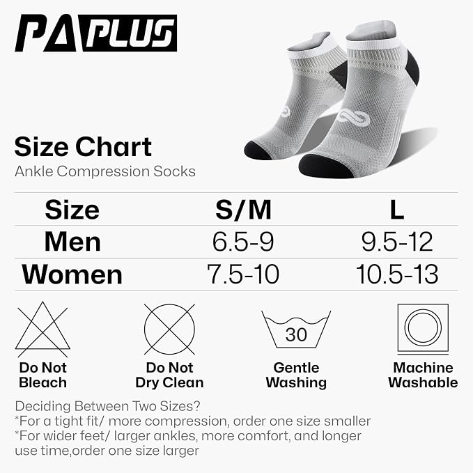 PAPLUS Ankle Compression Sock for Men and Women 2/4/6 Pairs, Low Cut - Image 2
