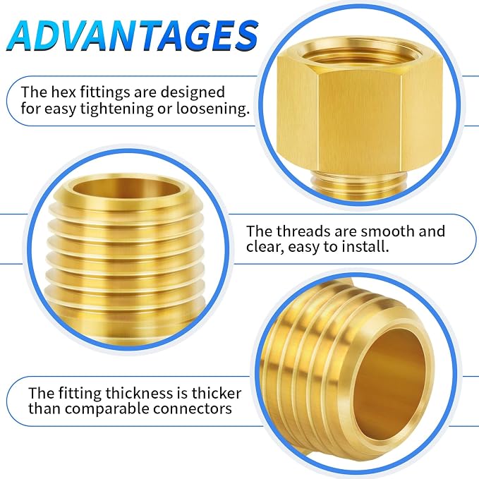ChillWaves Brass Pipe Fitting Extension Adapter 1/4" NPT Female x 1/4" NPT Male - Image 4