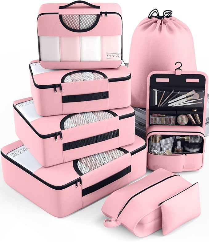 Veken 8 Set Packing Cubes for Travel Essentials, Carry-On Luggage Accessories by Veken