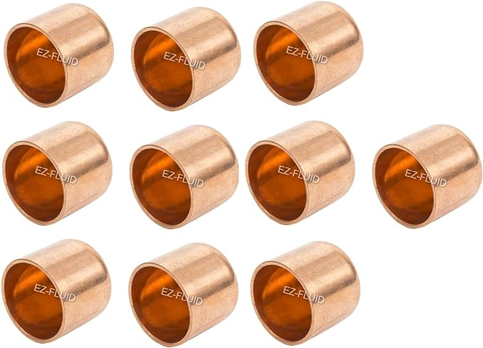 EZ-FLUID Plumbing 1/2" Solder LF Copper Pipe End Cap, Pressure Copper Cap Plug by EZ-FLUIDPlumbingProducts