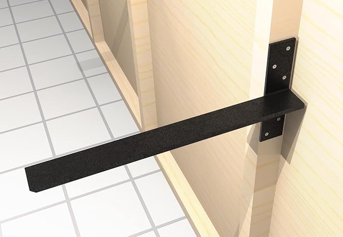 （2-Pack） Free Hanging T Shelf Bracket, Solid Heavy Duty Steel Knee Wall Hidden - Image 4