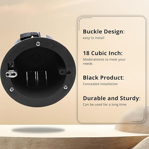 4" Round 18 cu in PVC Outlet Box, fire rated 2 hours; adjustable depth - Image 3