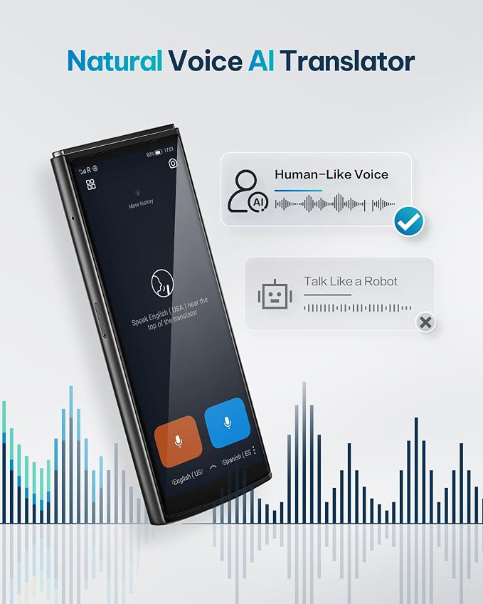 AI Language Translator Device — 60 Languages, Real-Time Split-Screen & Two-Way - Image 5