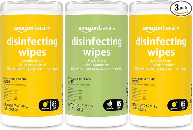 Amazon Basics Wipes, Lemon & Fresh Scent, Cleans & Deodorizes by AmazonBasics
