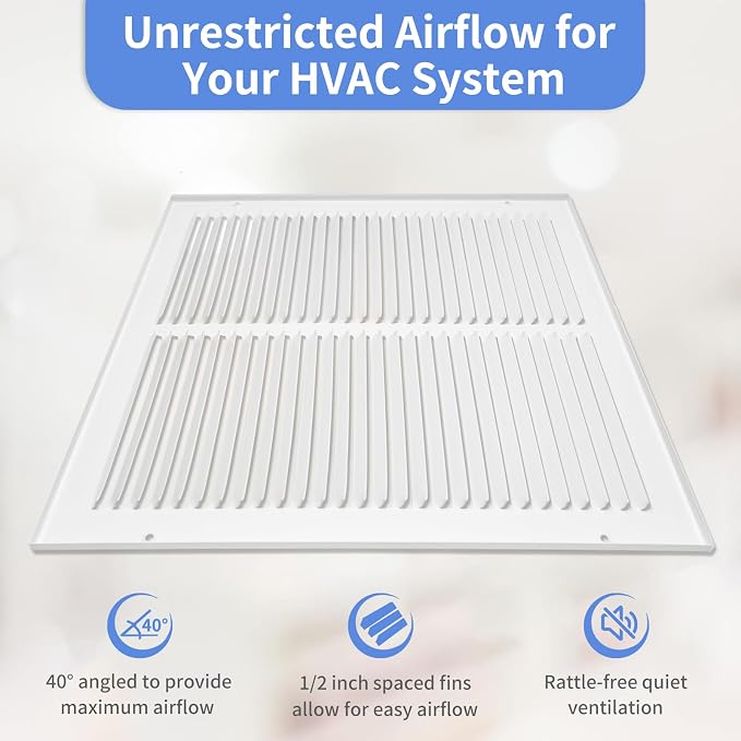 Howeall 20"W x 6"H Steel Return Air Grille, Air Return Vent Cover - Image 4