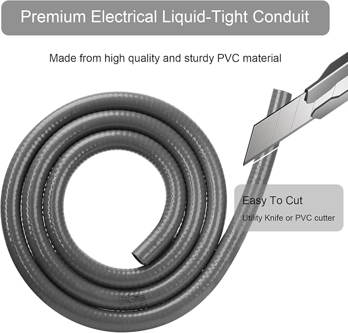 Electrical Conduit Kit 1/2" 6ft, AC Whip Kit, Liquid-Tight PVC Conduit | - Image 6