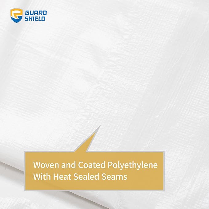 GUARD SHIELD Tarp White 8x12 Feet Multi Purpose Waterproof Poly Tarp Cover 5mil - Image 5