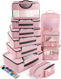 Veken 10 Set Packing Cubes for Travel Essential, Suitcase Organizer Bags in 4 by Veken