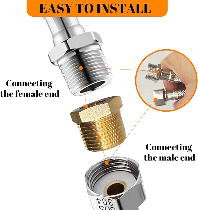 2 Pcs Brass Bushing 3/4" Male to 1/4" Female, 3/4" to 1/4" NPT Adapter Hex - Image 7