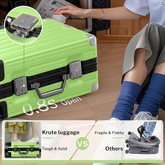 Krute Luggage 24 Inch Aluminum Frame Zipperless Suitcase - Image 7