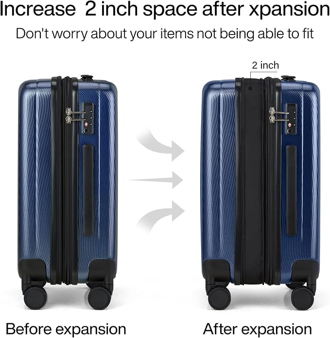 Hanke 29 Inch Expandable Checked Luggage Lightweight PC Hard Shell Luggage - Image 3