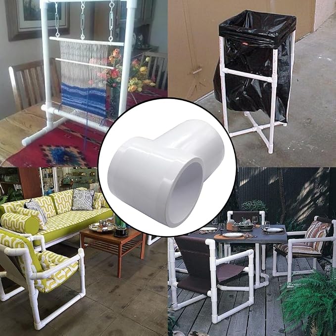 1-1/4" Slip Tee PVC Fitting, Furniture Grade PVC DIY Connector - Image 5