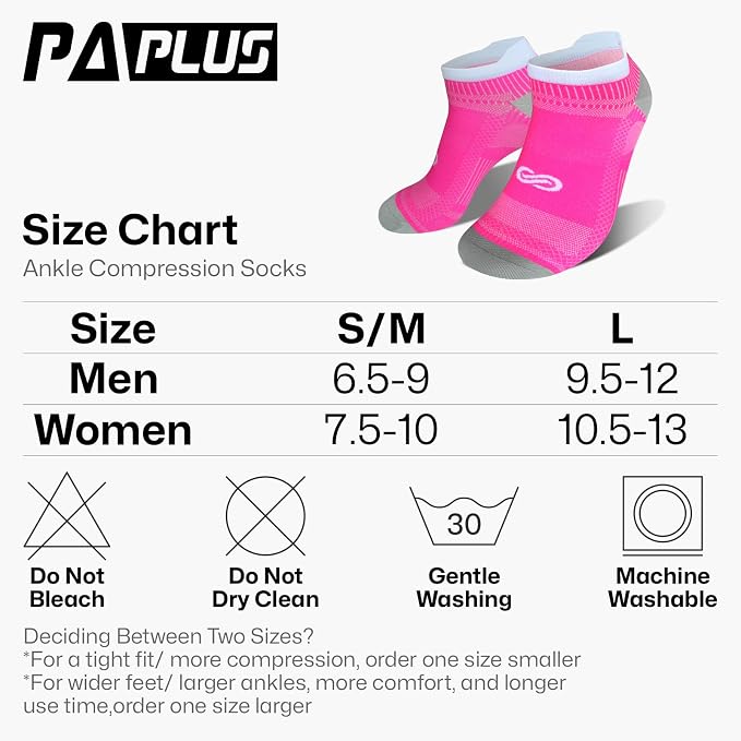 PAPLUS Ankle Compression Sock for Men and Women 2/4/6 Pairs, Low Cut - Image 2