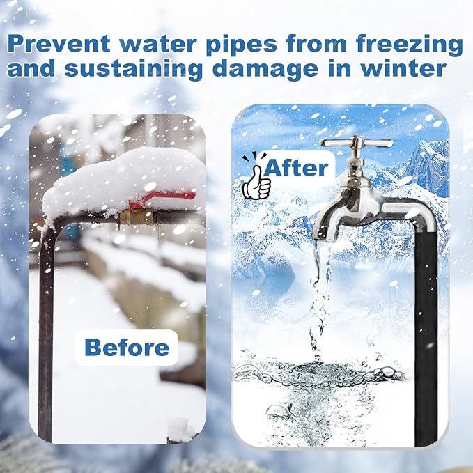 Foam Pipe Insulation Covers, 1/2" Water Pipe Freeze Protection | 24PCS Foam - Image 3