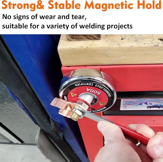 MUTUACTOR 500 AMP Magnetic Welding Ground Clamp, Φ3.34” Strong Gripping Quick - Image 2
