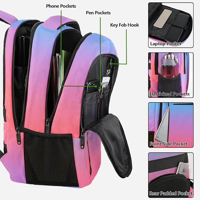 MATEIN Fashion Laptop Backpack, Slim Sturdy Travel Laptops Backpack - Image 4