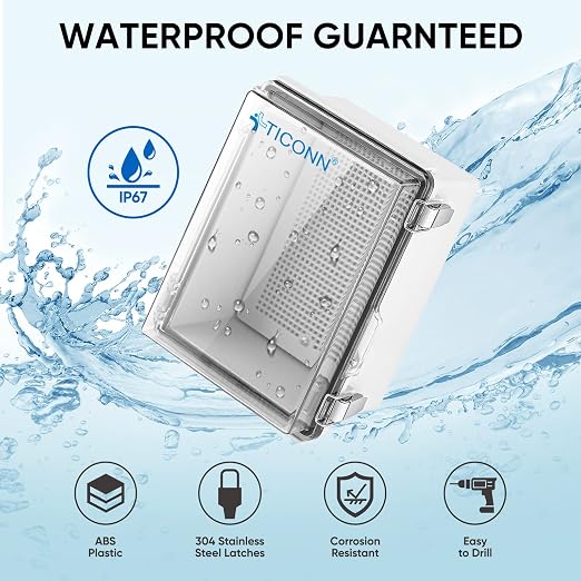 TICONN Outdoor Electrical Box Waterproof, ABS IP67 Junction Box Enclosure | - Image 3