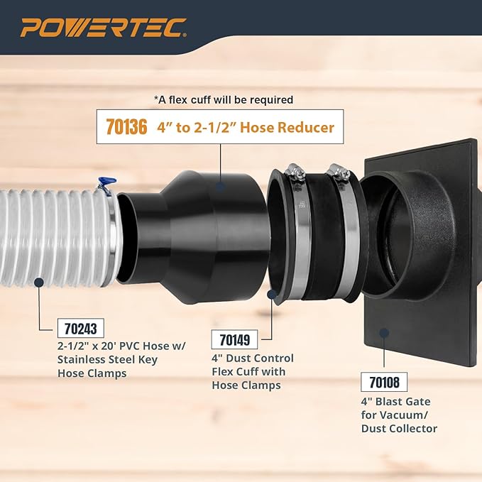POWERTEC 70472 4 to 2-1/2 Hose Adapter - Image 4
