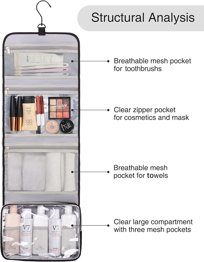 Relavel Travel Hanging Toiletry Bag - Image 6