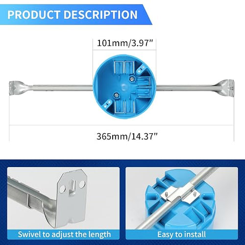 1 Gang Ceiling Fan Box, 50 lb, Round Nonmetallic, 6 Pack Blue | Nonmetallic old - Image 2