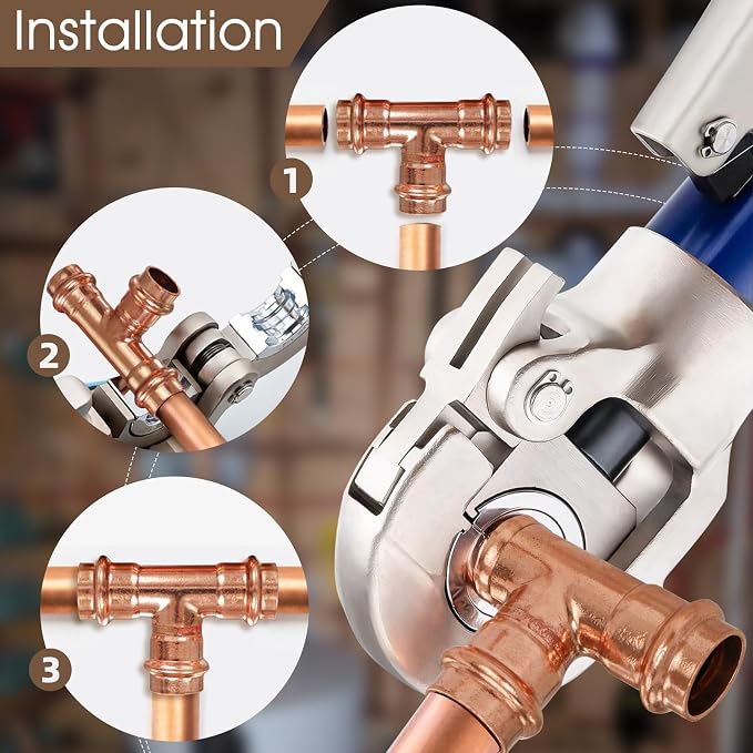 Copper Press Fittings Tee 1/2 Inch Copper Press Tee Coupling 6PK, Zero Lead | - Image 6