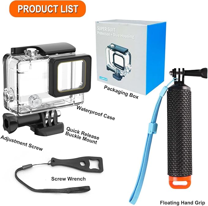 Compatible for Go Pro Hero 4/3+/3 Black Silver Waterproof Housing Case - Image 2