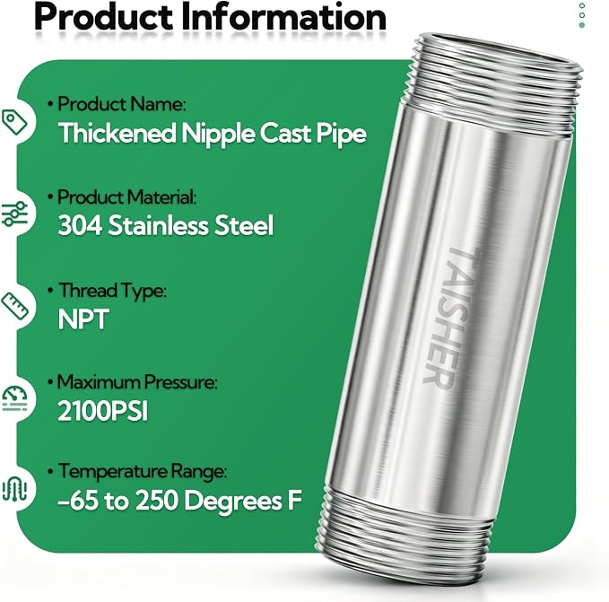 1pcs Thickened Nipple Cast Pipe 1-1/4" NPT Male - Image 3