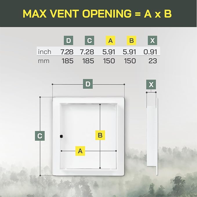 Vent Systems 6" x 6" Push-to-Open ABS Access Door – White Plastic Access Panel - Image 2