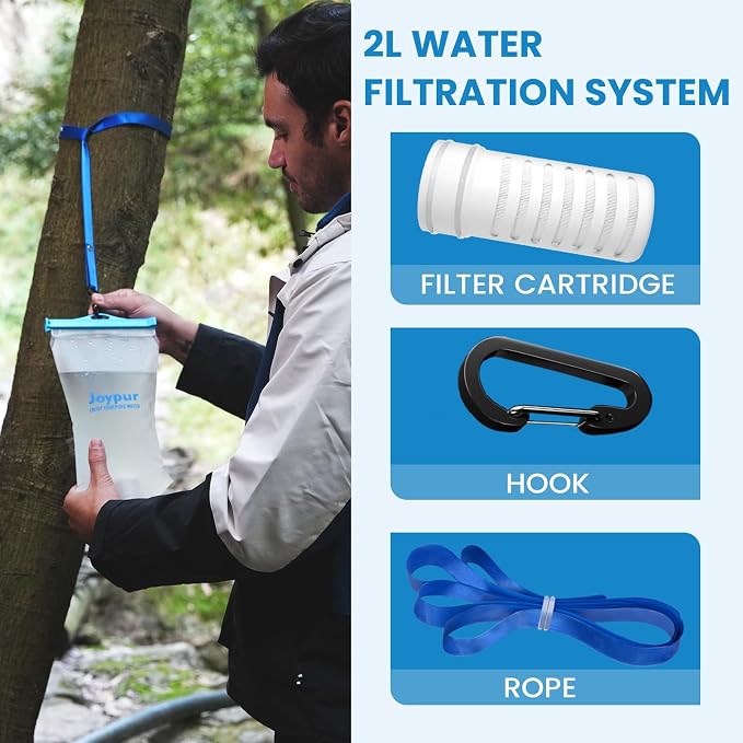 Gravity Water Filter Camping, Survival Water Filtration System, Portable Water - Image 5