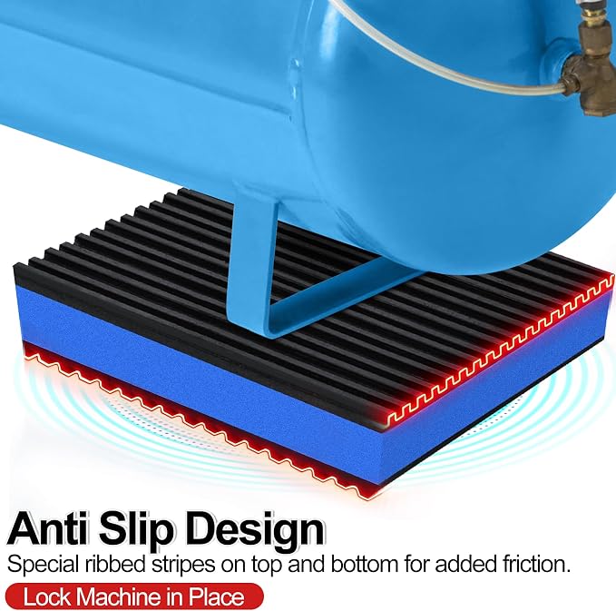 8 Pack Anti Vibration Pads for Washing Machine 6"x6"x7/8", Sound Isolation - Image 4
