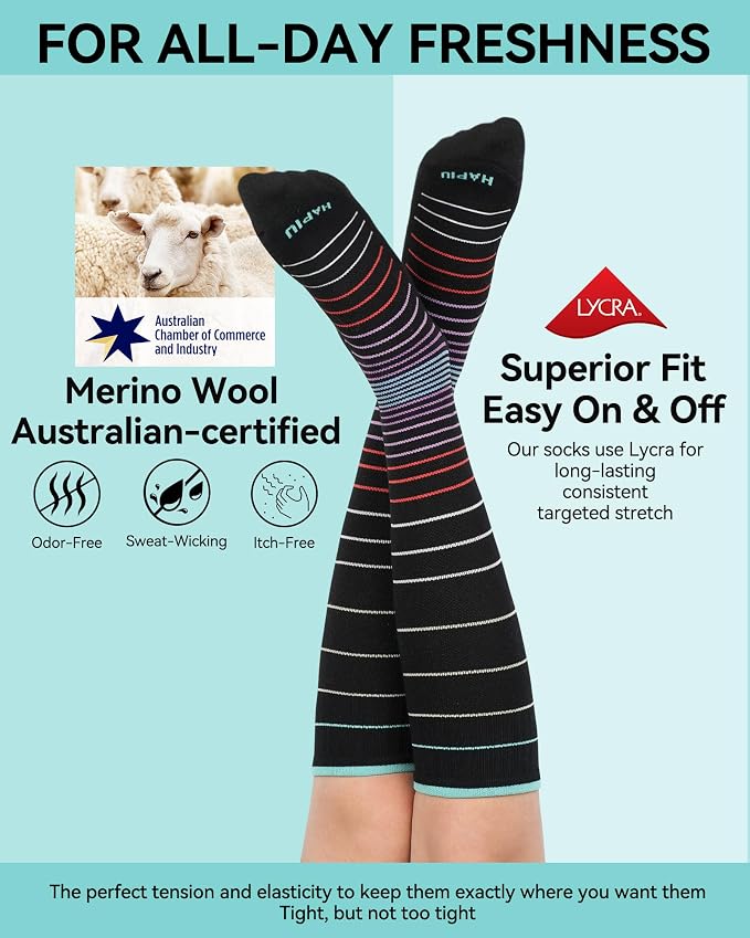 HAPIU Merino Wool Easy On Compression Socks - Image 4