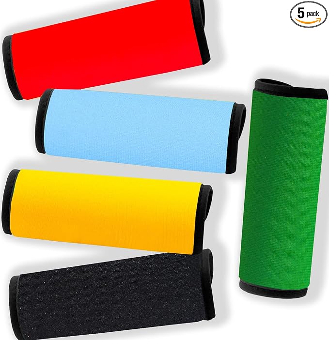 Neoprene Luggage Handle Wraps for Traveling Bright Color Luggage by GOWRAPS
