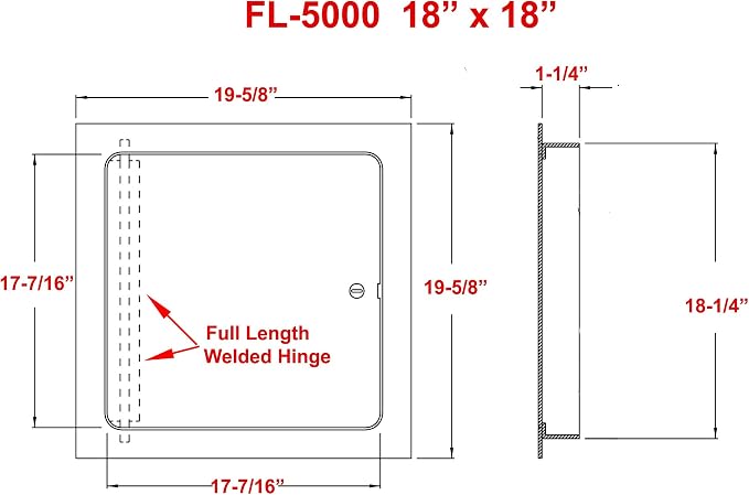 Premier Flush Access Panel, FL-5000 Series, Screwdriver Latch - Image 4