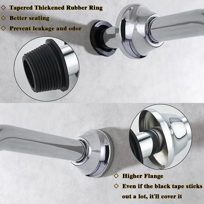 RANDOM Brass P Trap with Bathroom Sink Stopper Kit With Overflow, Chrome - Image 7