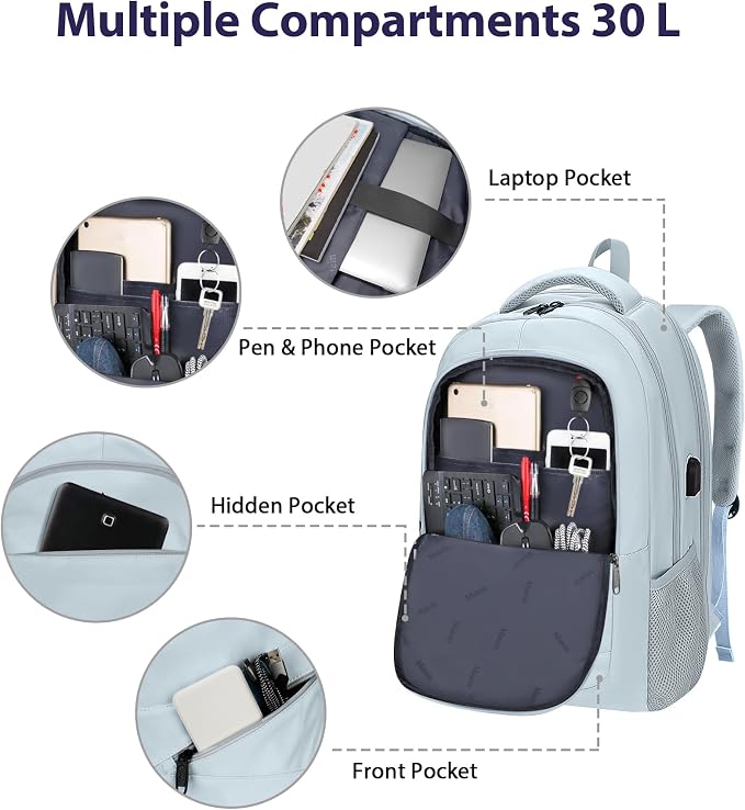 MATEIN Laptop Backpack 17 Inch, Womens Large Work Commute Backpack - Image 7