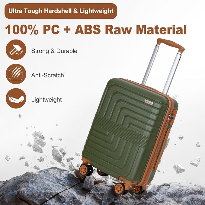 Romswi Luggage Sets 2 Piece, Expandable Carry On Luggage 20In - Image 3