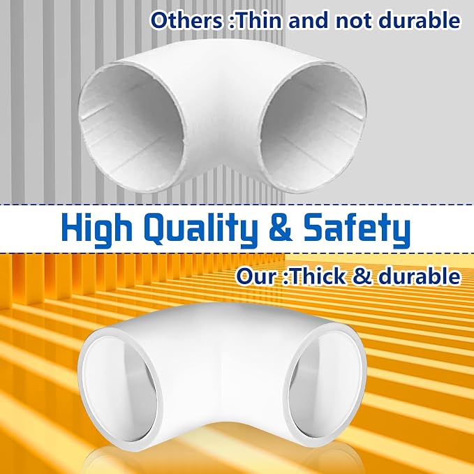 Pack of 10 1/2inch PVC 90 Degree Elbow, 2 Way Right Angle Adapter Fittings - Image 4