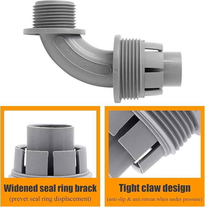 4Pcs 3/4" NPT Electrical Conduit Connector Fittings | 90-Degree, Nonmetallic - Image 4