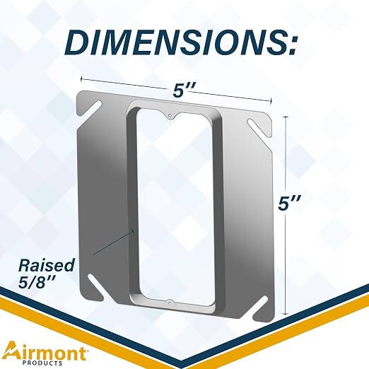 Airmont Products 5/8" Raised Mud Rings, Square Device Cover, 1-Gang Outlet Cover - Image 4