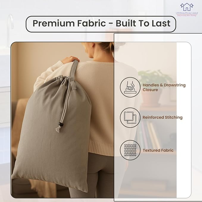 LFH Home Cotton Canvas Extra Large Laundry Bag - Image 4