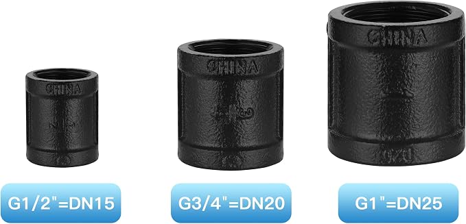 3/4" Black Painted Coupling, Home TZH 20 Pack 3/4" Black Pipe Coupling - Image 3