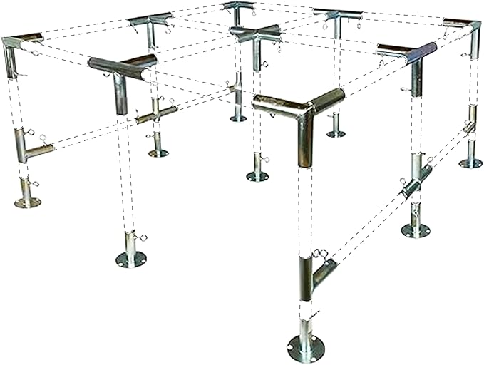 9-Leg Square Flat Top Convention Booth Canopy and Event Tent Fitting Set by ProfessionalEZTravelCollection