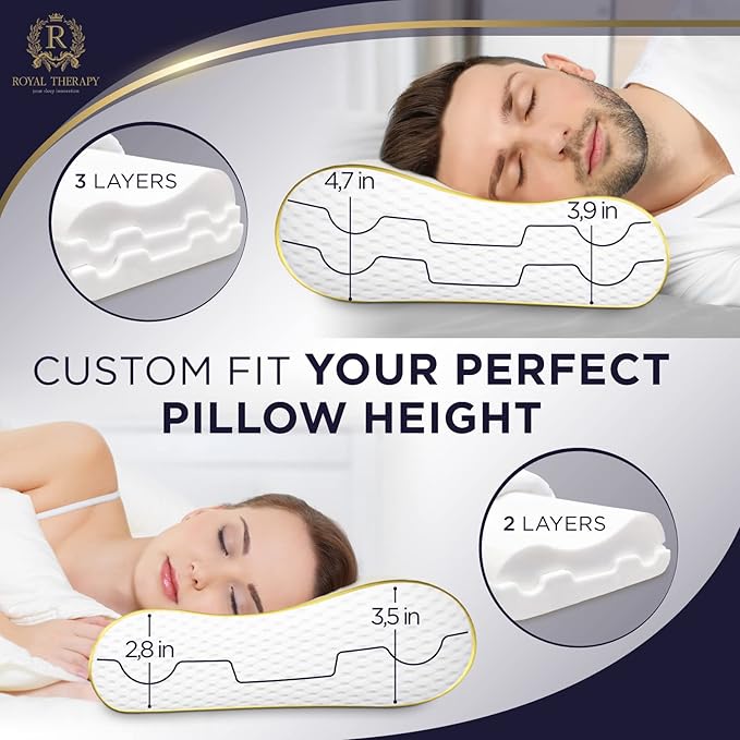 Royal Therapy Travel Memory Foam Cervical Pillow – Contour Pillow - Image 8