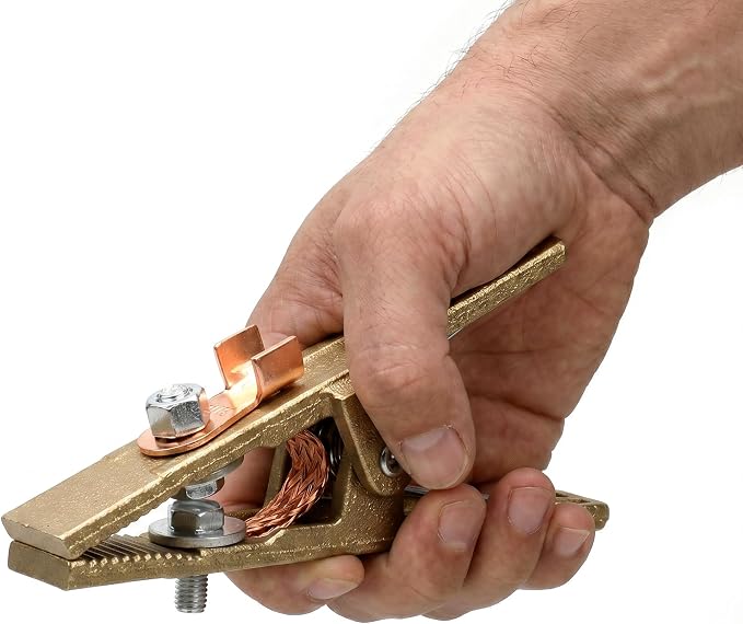 300-Amp Welding Ground Clamp, Brass A-shape Earth Clamp - Image 6
