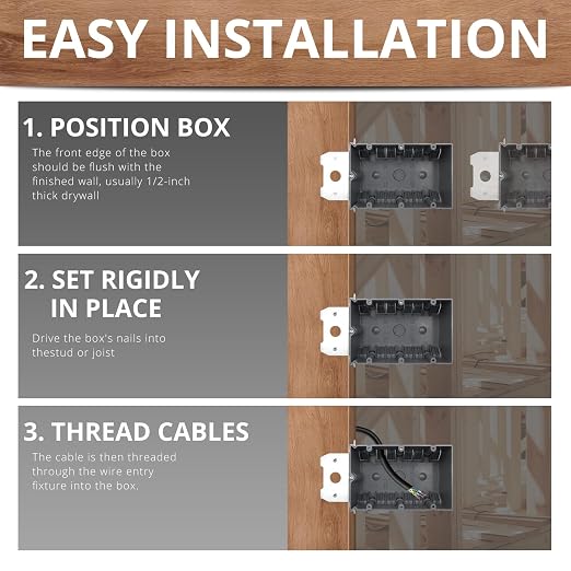 12 PCS Adjustable Electrical Box 3 Gang | 49 Cubic Inch Grey Three Gang PVC - Image 4